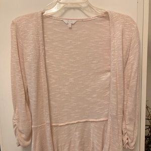 Candie’s Metallic Thread Light Pink Flared Cardigan